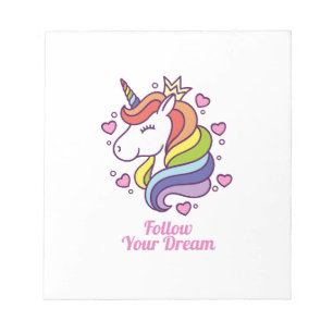Kawaii Colourful Rainbow Unicorn Dreams Notepad