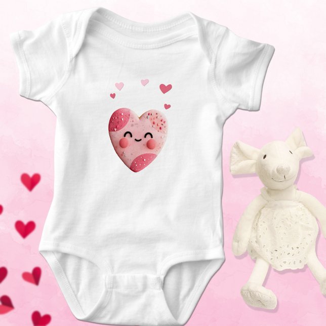 Kawaii Cookie With Hearts and Sprinkles Baby Bodysuit (Creator Uploaded)