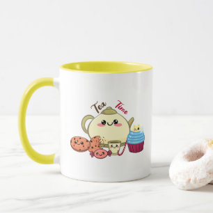 kawaii cookies and cute tea time mug