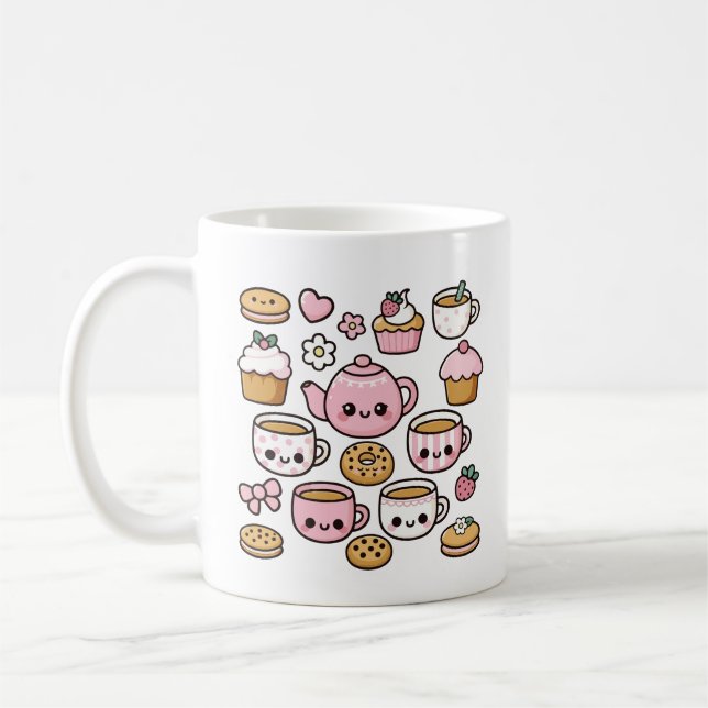 Kawaii cookies and tea coffee mug (Left)