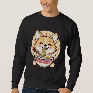 Kawaii Corgi Eating Ramen – Cute Anime Dog Food  Sweatshirt