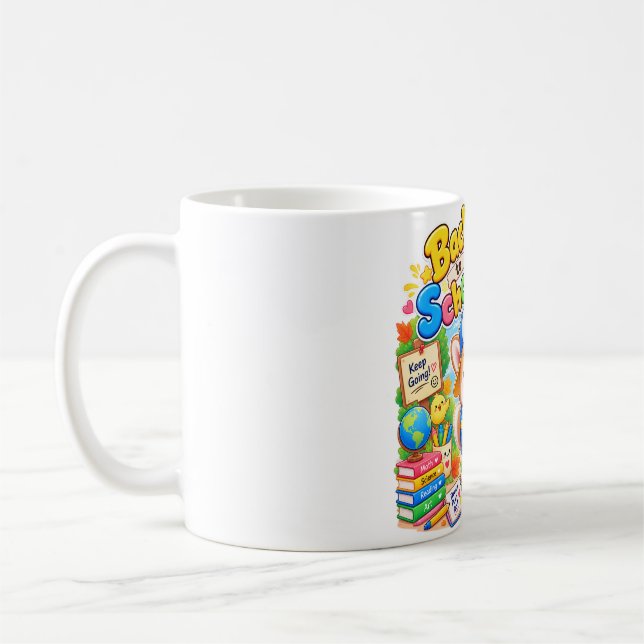 Kawaii Corgi School Campus Coffee Mug (Left)