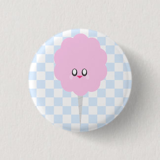 KAWAII COTTON CANDY CHECKERBOARD PIN BUTTON