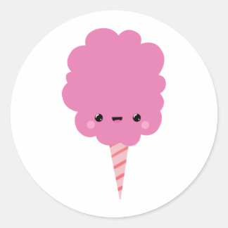 Kawaii Cotton Candy Classic Round Sticker