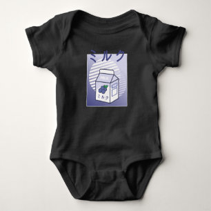 Kawaii Cow Retro Japanese Blueberry Milk Baby Bodysuit