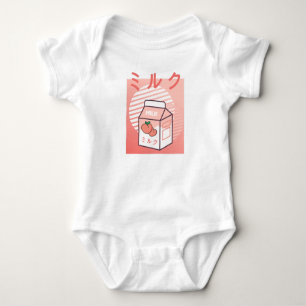 Kawaii Cow Retro Japanese Peach Milk Baby Bodysuit