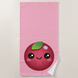 Kawaii Cranberry Beach Towel