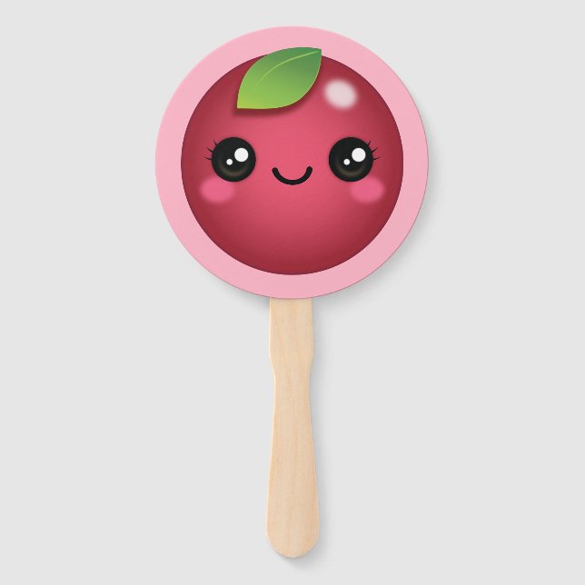 Kawaii Cranberry Hand Fan (Front)