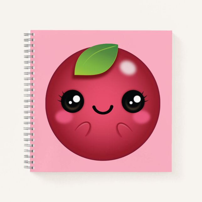 Kawaii Cranberry Notebook (Front)