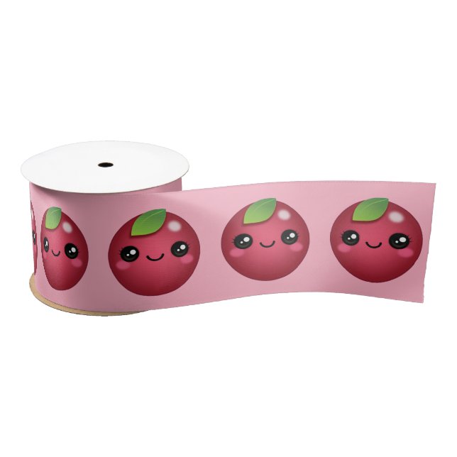 Kawaii Cranberry Satin Ribbon (Spool)