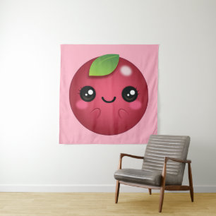 Kawaii Cranberry Tapestry