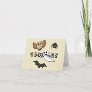 Kawaii Creepy Night Creatures Set Add Own Text Thank You Card