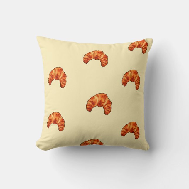 Kawaii croissant pillow|French bakery decor Cushion (Front)