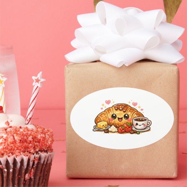 Kawaii Croissant Sticker (Party)