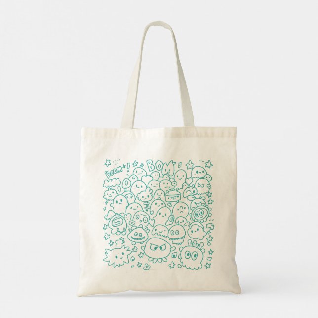 Kawaii Crowd Tote Bag (Back)