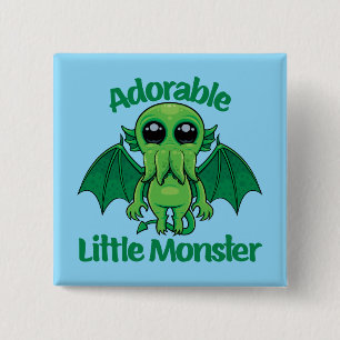 Kawaii Cthulhu Adorable Little Monster 15 Cm Square Badge