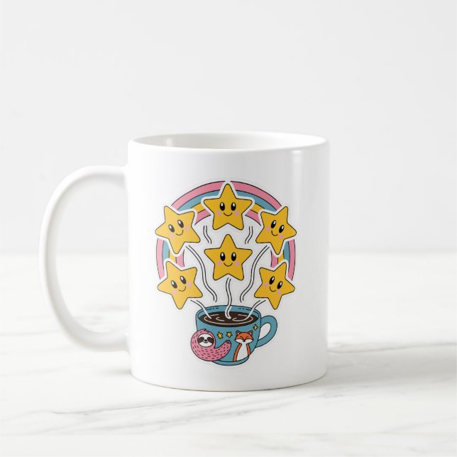 Kawaii Cup- Cute Rainbow Cup with Stars (Left)