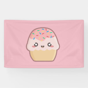 Kawaii cupcake banner