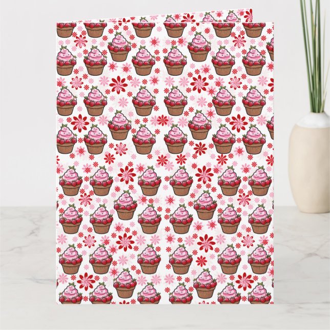 Kawaii Cupcake Design – Cute Dessert Illustration  Card (Front)