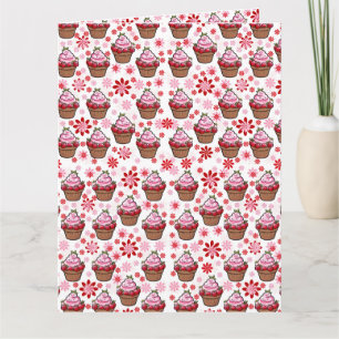 Kawaii Cupcake Design – Cute Dessert Illustration  Card