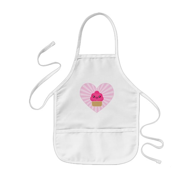 Kawaii Cupcake Heart Apron (Front)