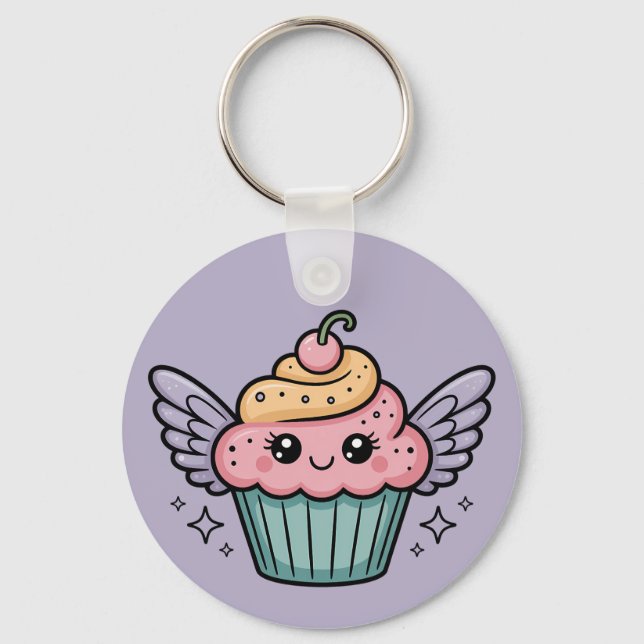  Kawaii Cupcake Key Ring (Front)