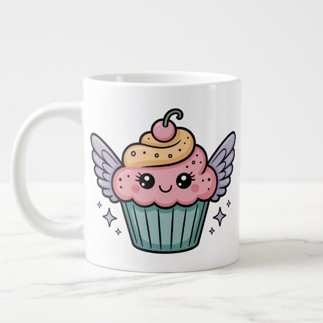  Kawaii Cupcake Large Coffee Mug (Left)