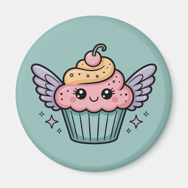  Kawaii Cupcake Magnet (Front)