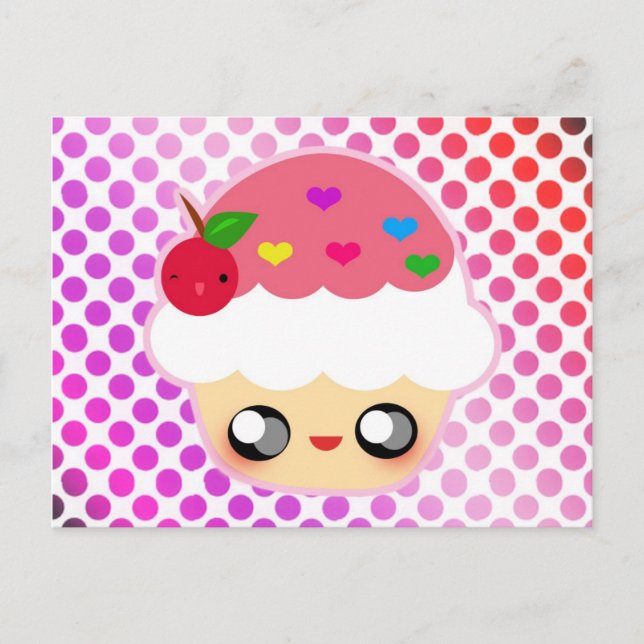 Kawaii Cupcake Postcard (Front)