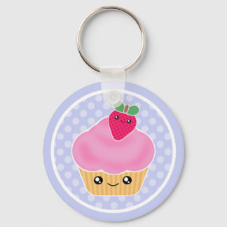 Kawaii Cupcake Strawberry Keychain