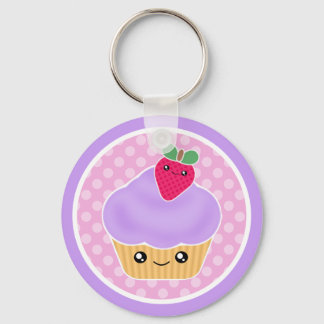 Kawaii Cupcake Strawberry Keychain