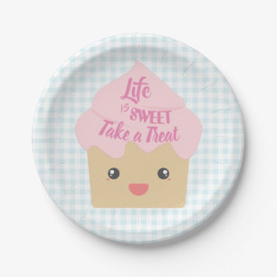 Kawaii Cupcake Take a Treat Paper Plate