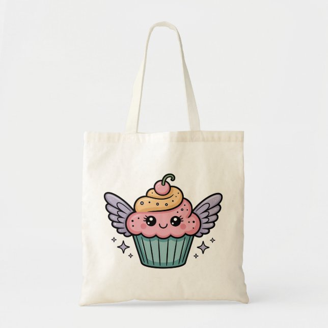  Kawaii Cupcake Tote Bag (Front)
