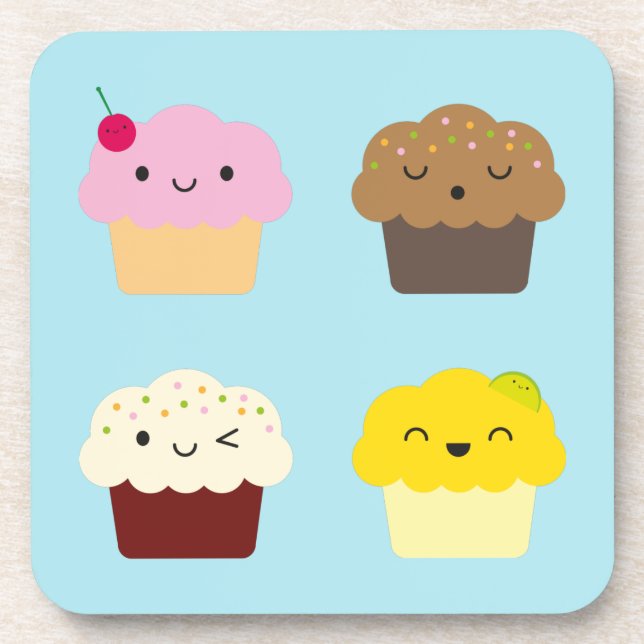 Kawaii Cupcakes Coaster (Front)