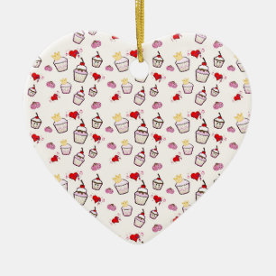 Kawaii Cupcakes Pattern accessories Ceramic Tree Decoration