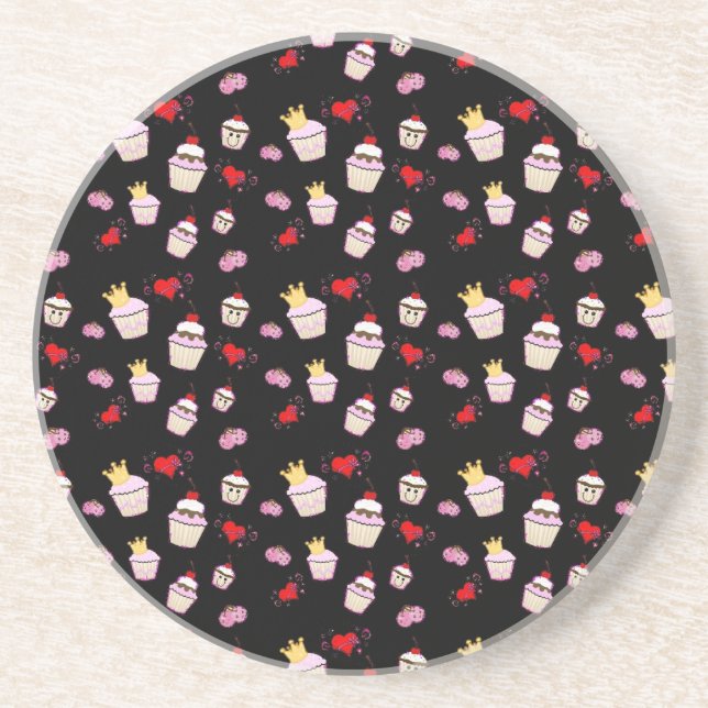 Kawaii Cupcakes Pattern accessories Coaster (Front)