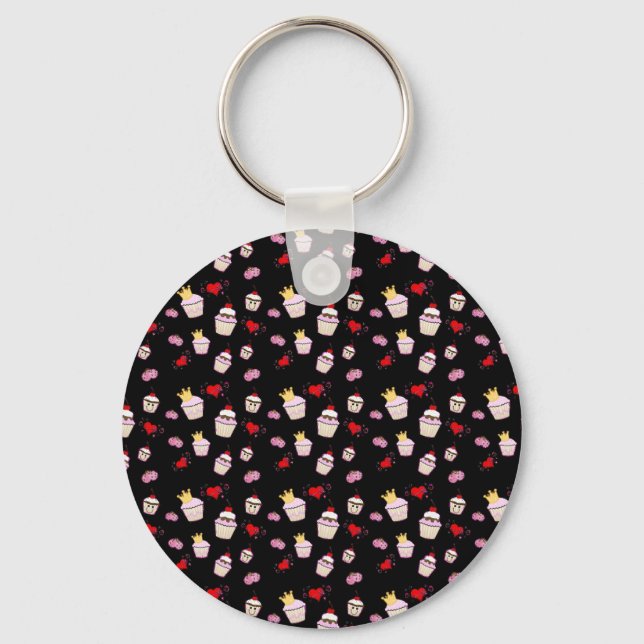 Kawaii Cupcakes Pattern accessories Key Ring (Front)