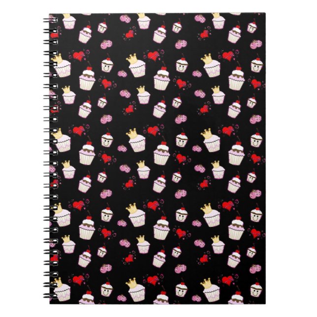 Kawaii Cupcakes Pattern accessories Notebook (Front)