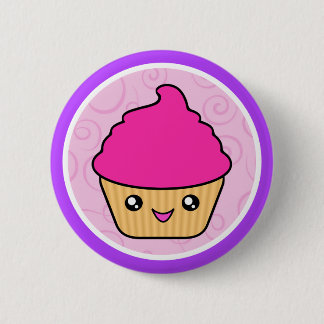 Kawaii Cuppy Cake Pink Cupcake 6 Cm Round Badge