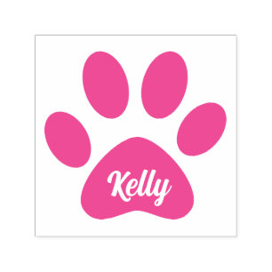 Kawaii Custom Pet Name Paw Print Signature Self-inking Stamp