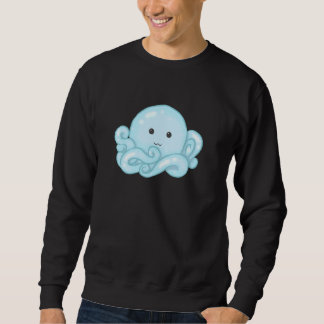 Kawaii Cute Aesthetic Happy Pastel Blue Octopus Sweatshirt