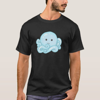 Kawaii Cute Aesthetic Happy Pastel Blue Octopus T-Shirt