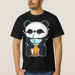 Kawaii Cute Anime Panda Boba Bubble Tea Otaku Men T-Shirt