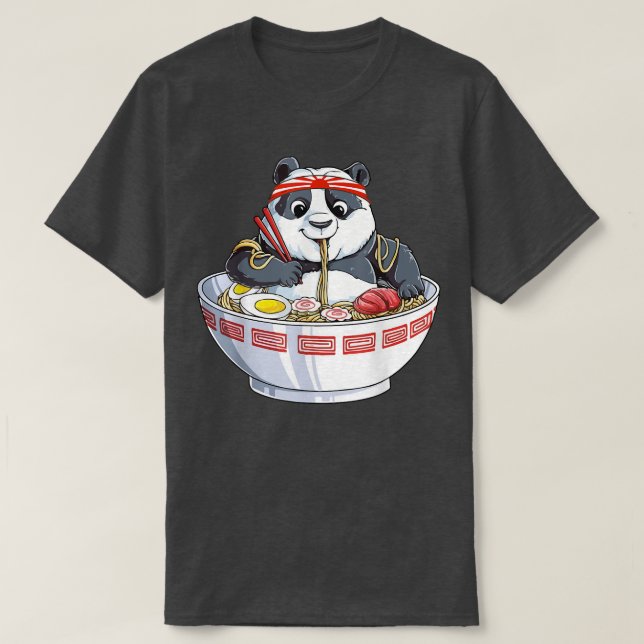 Kawaii Cute Anime Panda Otaku Japanese Ramen Noodl T-Shirt (Design Front)