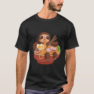 Kawaii Cute Anime Sloth Otaku Japanese Ramen Noodl T-Shirt