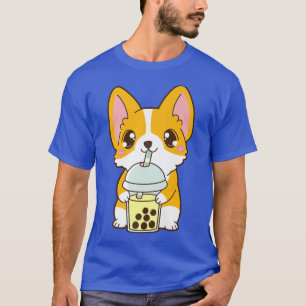 Kawaii Cute Boba Corgi Dog Banana Bubble Pearl Mil T-Shirt