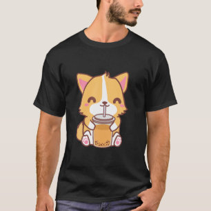 Kawaii Cute Boba Corgi Dog Peach Mango Bubble Pear T-Shirt