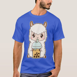 Kawaii Cute Boba Llama Alpaca Mango Bubble Pearl M T-Shirt