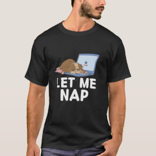 Kawaii Cute Bulldog Let Me Nap Tired Sleeping Bull T-Shirt