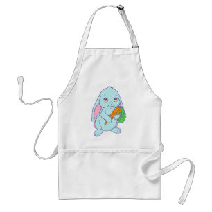 Kawaii Cute Cartoon Bunny Rabbit Carrot Standard Apron